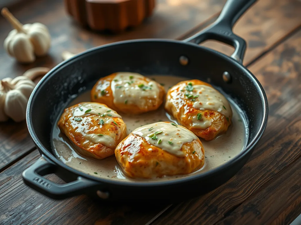 Creamy Garlic Chicken Recipe – Easy One-Pan Dinner