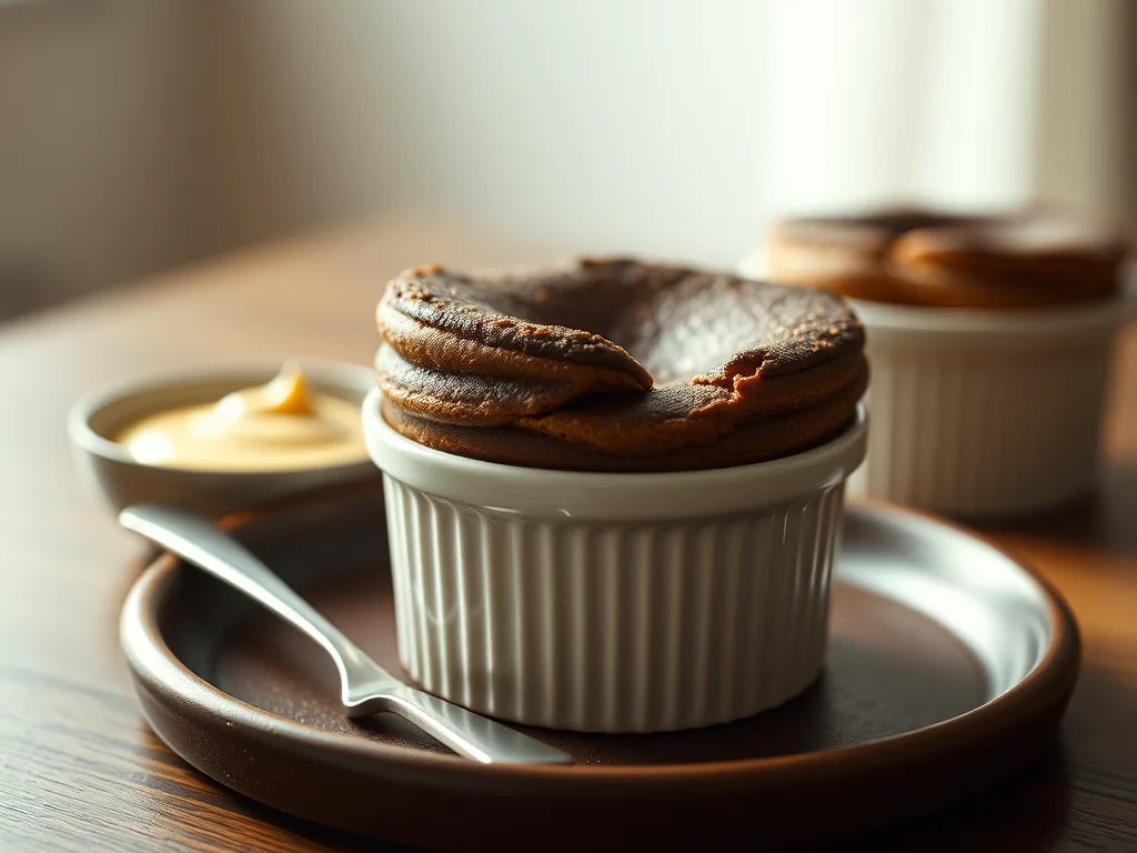 Chocolate Soufflé with Grand Marnier Crème Anglaise