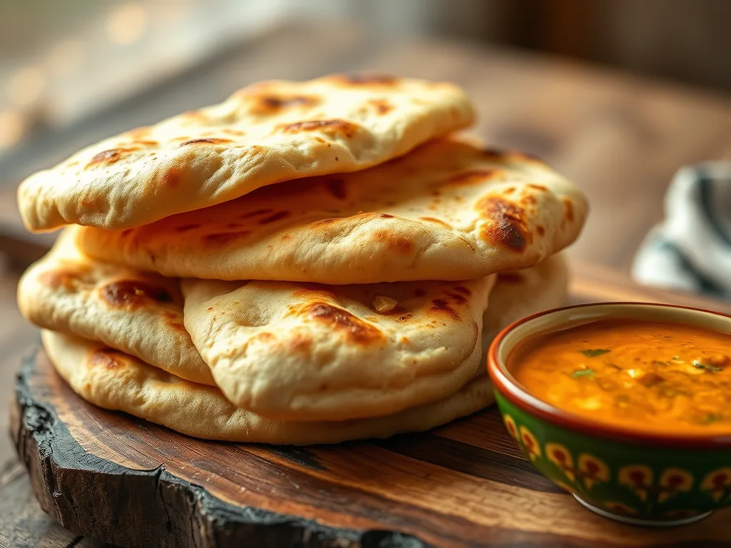 Homemade Indian Garlic Naan Bread Recipe
