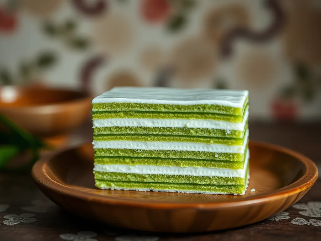 Malaysian Kuih Lapis Layered Cake Recipe with Coconut and Pandan