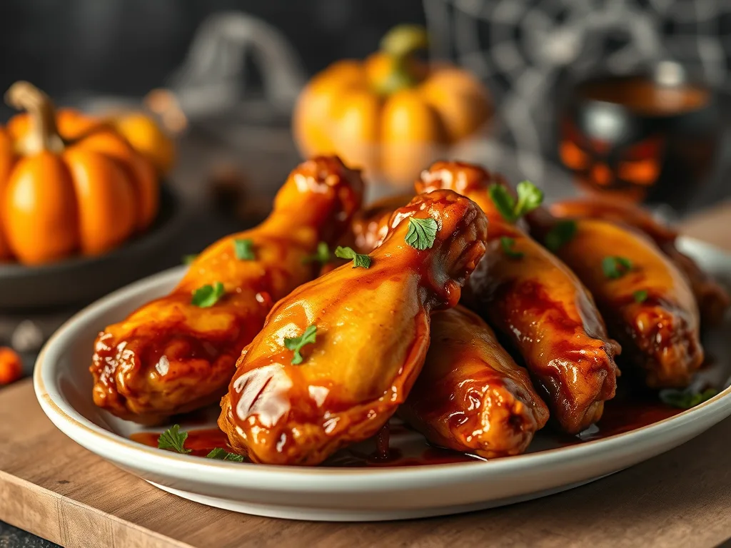 Bat Wings (Soy-Glazed Chicken Wings) – Spooky Halloween Entree