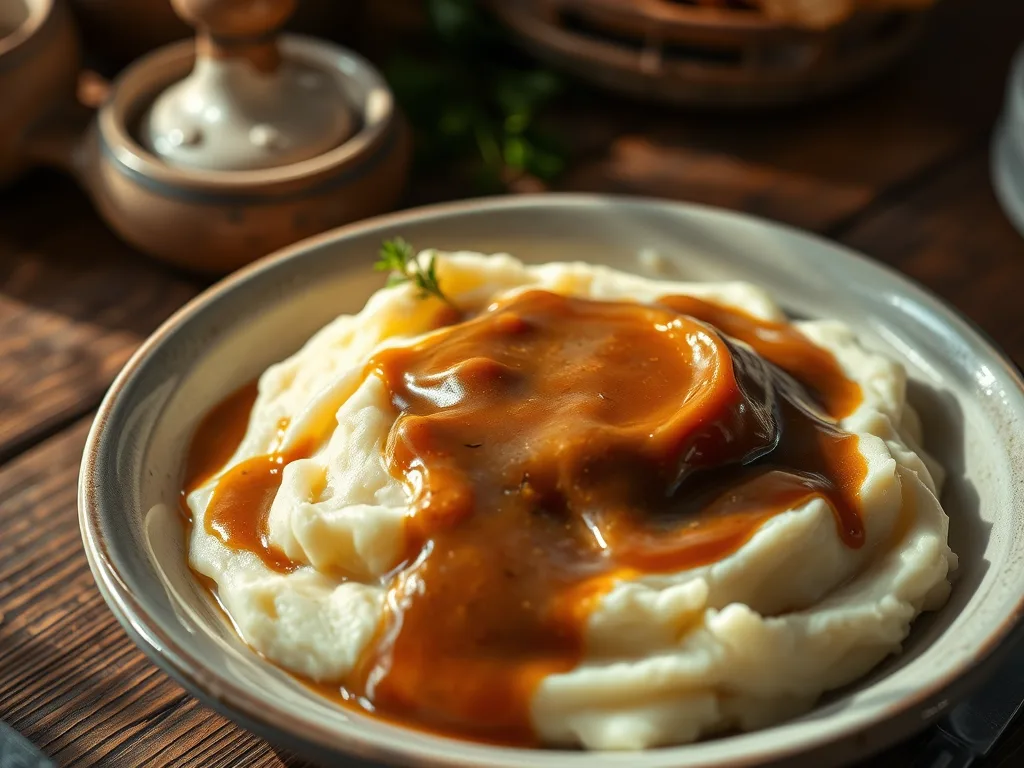 Mashed Potatoes with Gravy – Thanksgiving Side Dish Recipe